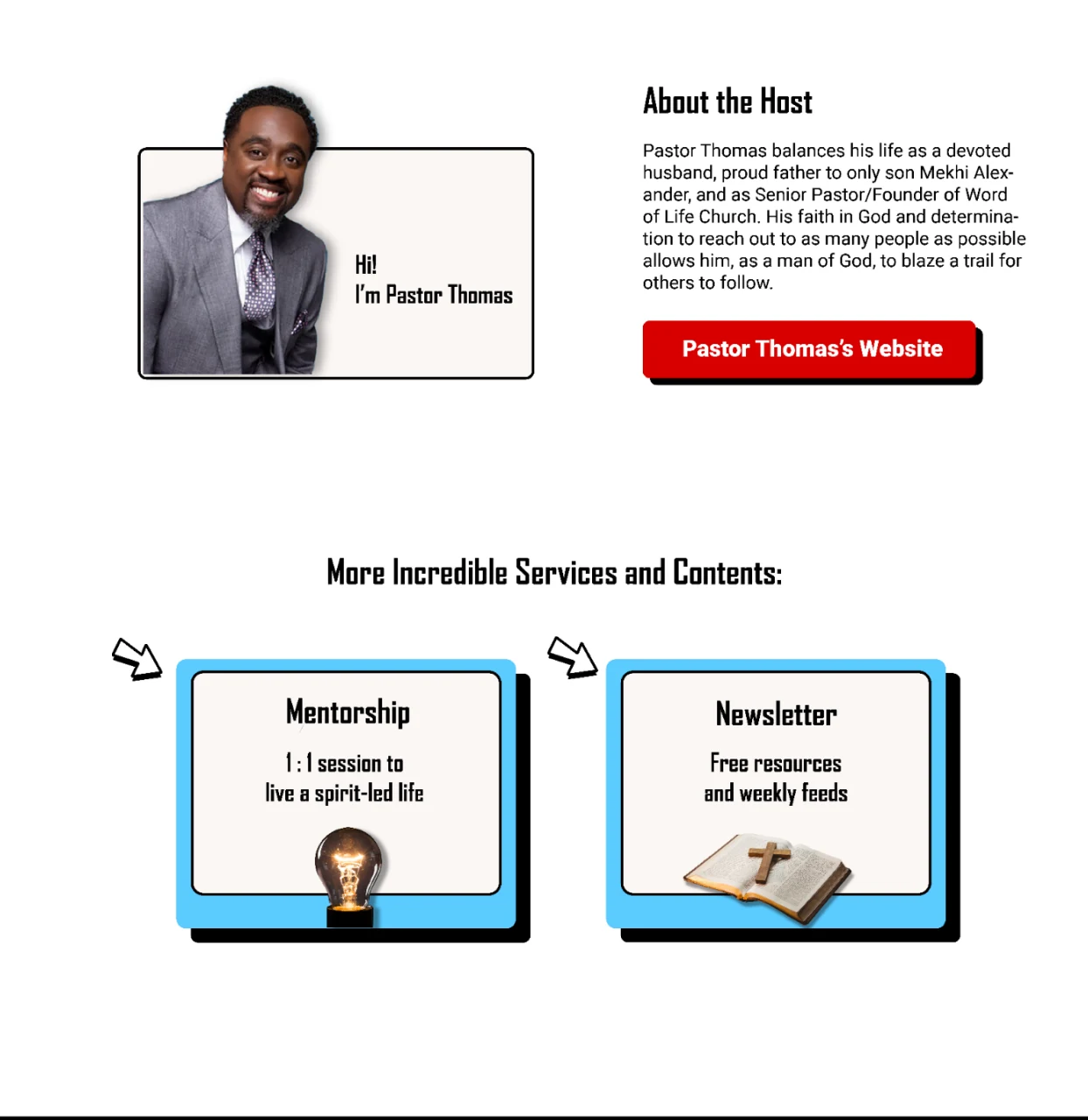 Original revised host introduction and Mentorship and Newsletter service entries